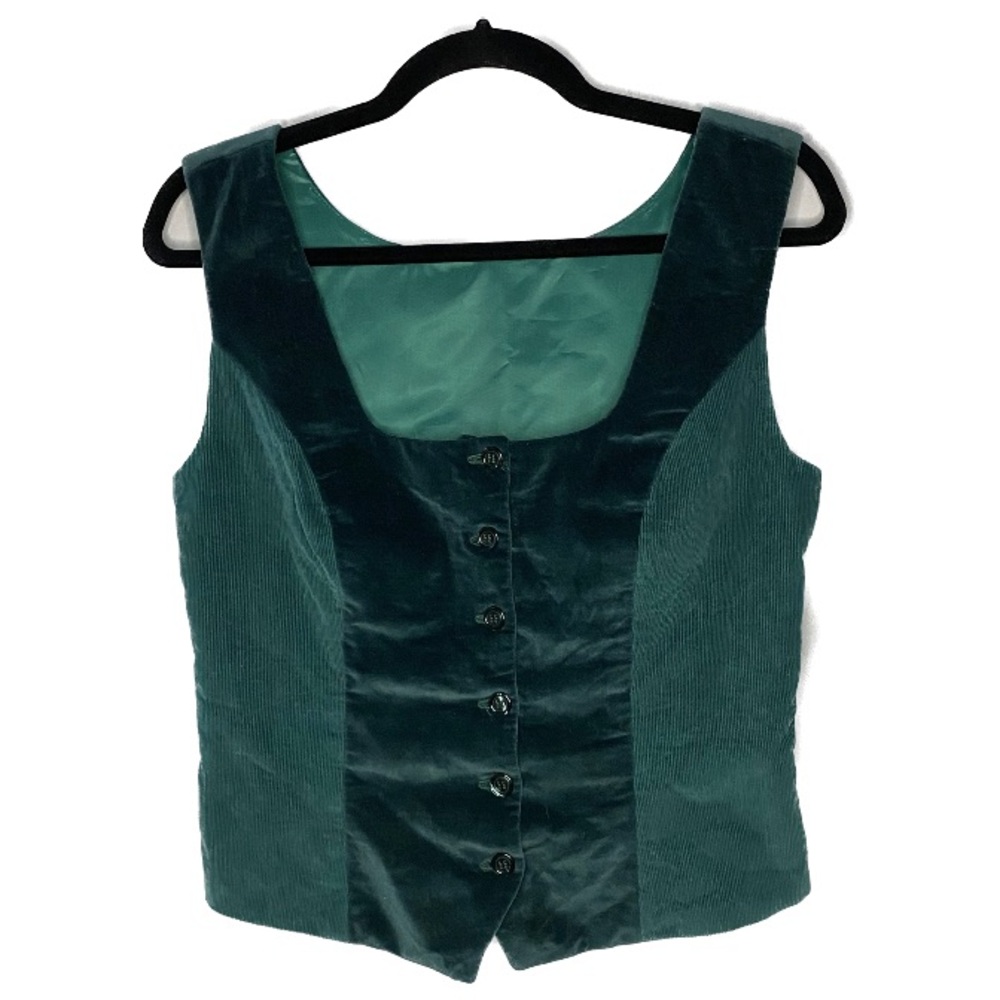 SOLD! Emerald Velvet and Corduroy Vest